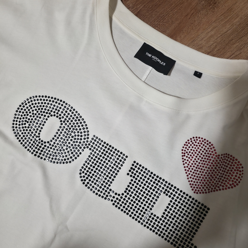 The Kooples White Graphic Tee with Heart